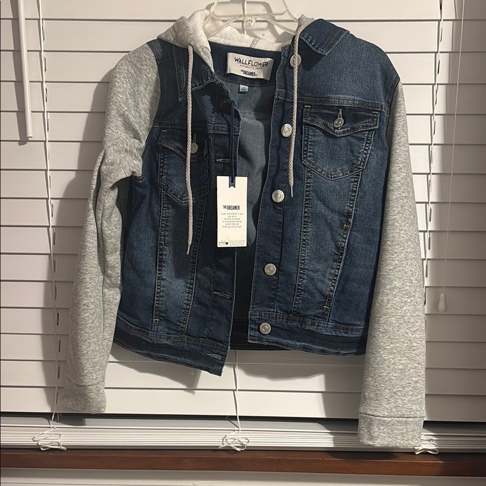 Wallflower Blue and Gray Jean Jacket Hoodie